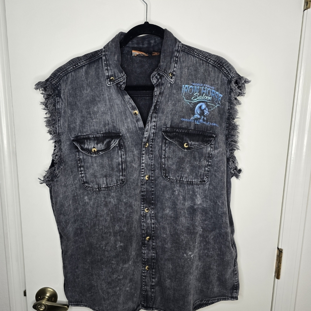 Vance Biker Wear Sleeveless Buttonup XL
